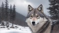 Portrait Of The Wolf In A Snowy Landy, AI Generative, World Animals Day Royalty Free Stock Photo