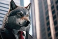 Portrait of a wolf in a suit Royalty Free Stock Photo