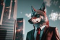 Portrait of a wolf in a suit Royalty Free Stock Photo