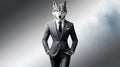 Portrait of wolf wearing suit and tie Royalty Free Stock Photo