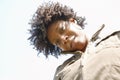 Portrait of woman against sky. Royalty Free Stock Photo