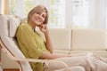 Portrait of woman in armchair Royalty Free Stock Photo