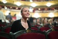 Portrait of woman in auditorium of theatre Royalty Free Stock Photo