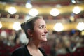 Portrait of woman in auditorium of theatre Royalty Free Stock Photo