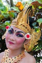 Portrait of woman during Balinese New year ceremony in Bali, Ind