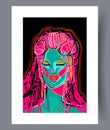 Portrait woman beautiful fantasy wall art print