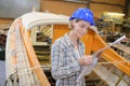 Portrait woman in boatyard