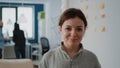 Portrait of woman with bottle of beer in hand for drinks after work Royalty Free Stock Photo