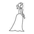 portrait woman bride image outline