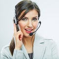 Portrait of woman customer service worker, call center smiling Royalty Free Stock Photo