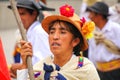 Portrait of a woman dancing during Festival of the Virgin de la