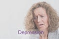 Portrait woman with depression and burn out Royalty Free Stock Photo