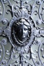 Portrait of a woman detail antique forged gate