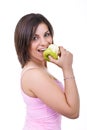 Portrait of woman eating apple Royalty Free Stock Photo