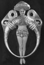 Portrait of woman in elaborate ring costume