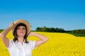 Portrait of woman in field Royalty Free Stock Photo