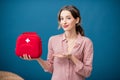 Woman with first aid kit Royalty Free Stock Photo