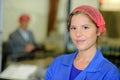 Portrait woman in hairnet Royalty Free Stock Photo