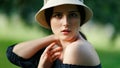 Portrait of woman with hat