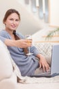 Portrait of a woman having a glass of wine Royalty Free Stock Photo