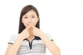 Woman making silence gesture Royalty Free Stock Photo