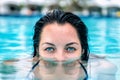 Portrait of a girl in the pool Royalty Free Stock Photo