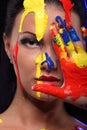 Portrait of a woman painted conceptual body art Royalty Free Stock Photo