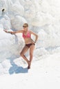 Portrait of woman in Pammukale Royalty Free Stock Photo