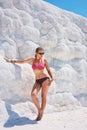 Portrait of woman in Pammukale Royalty Free Stock Photo