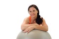 Portrait of a woman with a Pilates exercise ball