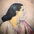 Portrait of a woman profile, painting Koloman Moser