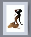 Portrait woman seductive lady wall art print Royalty Free Stock Photo