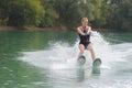 portrait woman waterskiing Royalty Free Stock Photo