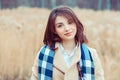 Portrait of a woman with a white teeth and perfect smile outdoors Royalty Free Stock Photo