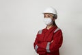 Portrait of a woman worker wearing medical mask Royalty Free Stock Photo