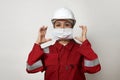 Portrait of a woman worker wearing medical mask Royalty Free Stock Photo