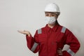 Portrait of a woman worker wearing medical mask Royalty Free Stock Photo