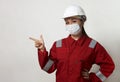 Portrait of a woman worker wearing medical mask Royalty Free Stock Photo