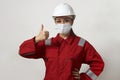 Portrait of a woman worker wearing medical mask Royalty Free Stock Photo