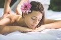 Portrait of women enjoy in massage . Royalty Free Stock Photo