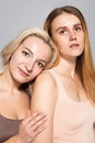 Portrait of women with skin issues
