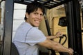 Portrait Of A Worker Driving Forktruck Royalty Free Stock Photo