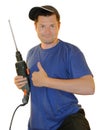 Portrait of worker with perforator Royalty Free Stock Photo