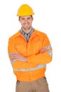Portrait of worker wearing safety jacket Royalty Free Stock Photo