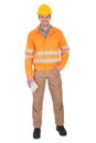 Portrait of worker wearing safety jacket Royalty Free Stock Photo