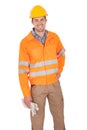 Portrait of worker wearing safety jacket Royalty Free Stock Photo