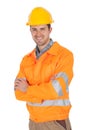 Portrait of worker wearing safety jacket Royalty Free Stock Photo