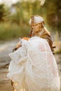 Portrait of yang woman soldier with a parachute after landing Royalty Free Stock Photo