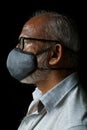 Portrait of 60-year-old Indian man wearing mask Royalty Free Stock Photo