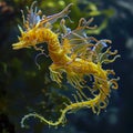 Portrait of yellow sea dragon Royalty Free Stock Photo